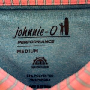 johnnie-O Pink and Blue Golf Polo Shirt
